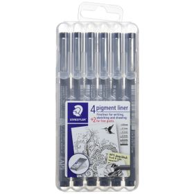 Staedtler 308 SB6P Siyah Pigment Liner 6'lı Set