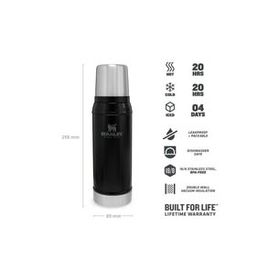 Stanley 10-01612-028 0.75 lt Siyah Klasik Vakumlu Termos