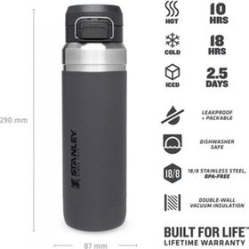 Stanley 10-09150-063 Go Flip BTL Charcoal EU Gri Unisex Termos