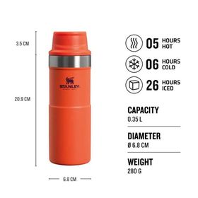 Stanley 10-09848-070 Klasik Trigger Action Turuncu 0.35 Litre Çelik Bardak Termos