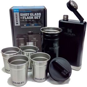 Stanley Adventure Çelik Beyaz Shot Bardak ve Matara Seti