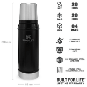 Stanley Classic Legendary 0.75 lt Siyah Termos