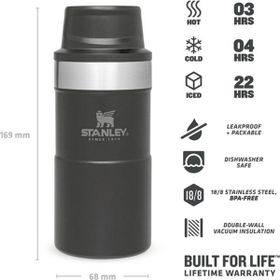 Stanley Classic Trigger-Action 250 ml Mat Siyah Termos