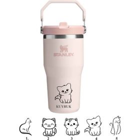 Stanley Iceflow Flip Straw Tumbler 10-12044-044 0,60 lt Açık Pembe Pipetli Termos