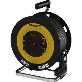 Stanley IP44 4 Kapaklı Soketli 25 mt 3x25 mm Termikli Profesyonel Makaralı Kauçuk Kablo