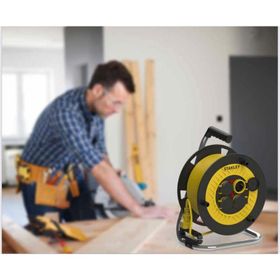 Stanley IP44 4 Kapaklı Soketli 25 mt 3x25 mm Termikli Profesyonel Makaralı Kauçuk Kablo