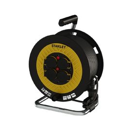 Stanley IP44 4 Kapaklı Soketli 25 mt 3x25 mm Termikli Profesyonel Makaralı Kauçuk Kablo