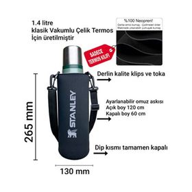 Stanley Klasik Neopren 1.4 lt Siyah Paslanmaz Çelik Termos Kılıfı ve Omuz Askısı