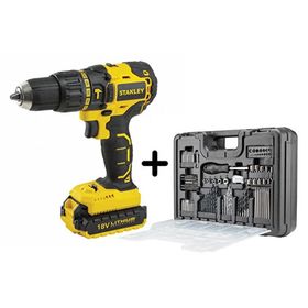 Stanley SBH20D2K Li-Ion Çift Akülü Profesyonel Kömürsüz Darbeli Matkap + 100 Parça Aksesuar Seti