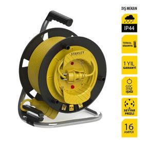 Stanley ST-G-5015+2 Tek Prizli 50 Metre Makaralı Seyyar Uzatma Kablosu