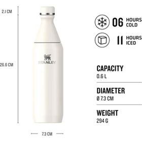 Stanley The All Day Slim 0.60 lt Krem Soğuk Su Şişesi Termosu