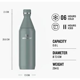 Stanley The All Day Slim 0.60 lt Yeşil Soğuk Su Şişesi Termosu