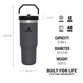 Stanley The IceFlow Flip Straw Pipetli 0.89 lt Füme Termos Bardak