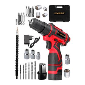 Stanrayf Germany 58 V 6 Ah Otomatik Korumalı Metal Şanzıman Bakır Sargı Çift Akülü Şarjlı 27 Parça Matkap