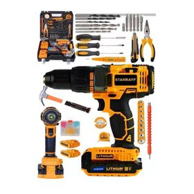 Stanrayf Germany Technology 98 V 12 Ah Darbeli Lion Çift Akülü Metal Şanzıman Turbo Şarjlı Matkap Set