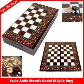 Star Antik Mozaik Sedef Tavla Takımı