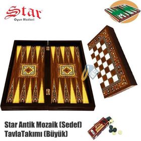 Star Antik Mozaik Sedef Tavla Takımı