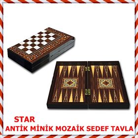 Star Antik Mozaik Sedef Tavla Takımı