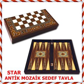 Star Antik Mozaik Sedef Tavla Takımı