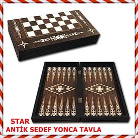 Star Antik Sedef Yonca Tavla Takımı