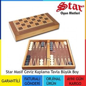 Star Masif Ceviz Kaplama Büyük Boy Tavla