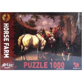 Star Puzzle 1000 Parça Köylü Kızı ve Atları Puzzle