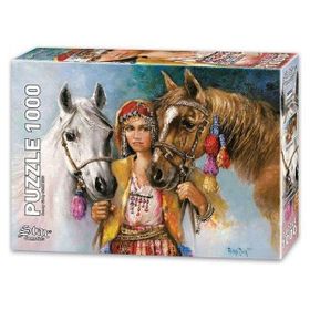 Star Puzzle 1000 Parça Köylü Kızı ve Atları Puzzle