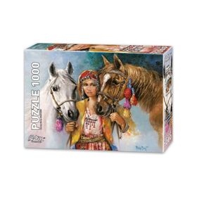 Star Puzzle 1000 Parça Köylü Kızı ve Atları Puzzle