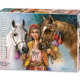 Star Puzzle 1000 Parça Köylü Kızı ve Atları Puzzle