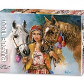 Star Puzzle 1000 Parça Köylü Kızı ve Atları Puzzle