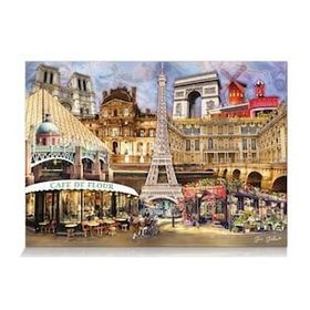 Star Puzzle 1000 Parçalık Fransa Kolajı ve Eyfel Kulesi Puzzle