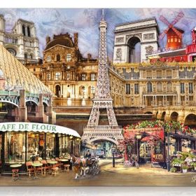 Star Puzzle 1000 Parçalık Fransa Kolajı ve Eyfel Kulesi Puzzle