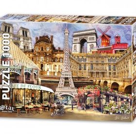 Star Puzzle 1000 Parçalık Fransa Kolajı ve Eyfel Kulesi Puzzle