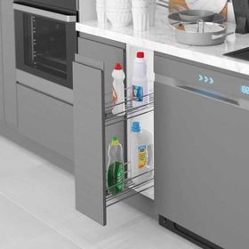 Starax 20 cm Krom Modül Gizli Raylı Tek Açılım Frenli Sağ Deterjanlık