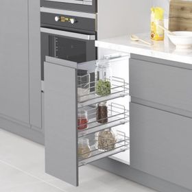 Starax 2244-A 30 cm 90 Derece Sol Yandan Gizli Raylı Ahşap Ünite Tezgahaltı Şişelik