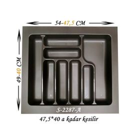 Starax 2287-A Antrasit 54x49cm Plastik Kaşıklık