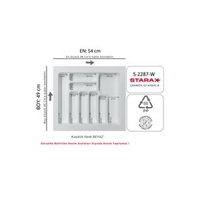 Starax 2287-W Beyaz 8 Göz Plastik Kaşıklık