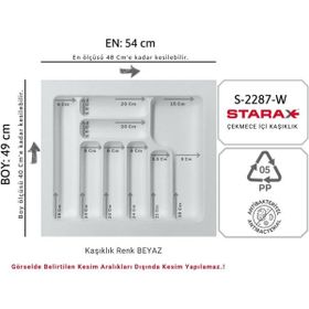 Starax 2287-W Beyaz 8 Göz Plastik Kaşıklık