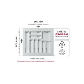 Starax 2287-W Beyaz 8 Göz Plastik Kaşıklık