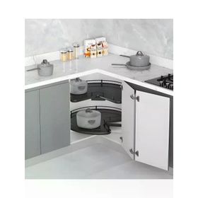 Starax 3051-A Antrasit 3/4 Borusuz Ahşap Tablalı Döner Sepet Takımı