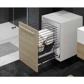 Starax 40 cm Antrasit Modül Frenli Gizli Raylı Çamaşır Sepeti