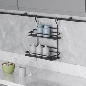 Starax 4127 Antrasit 350x165x360 cm İki Raflı Ahşap Baharatlık