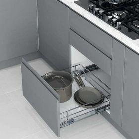 Starax 60 cm Ahşap Tablalı Kapağa Monte Teleskopik Raylı Çekmece