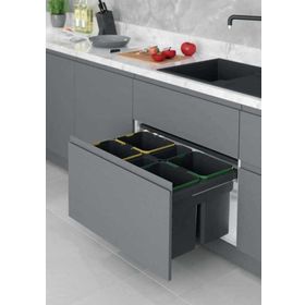 Starax 60 cm Antrasit 16+12+12+1 lt Frenli Kapağa Monte Çöp Kovası