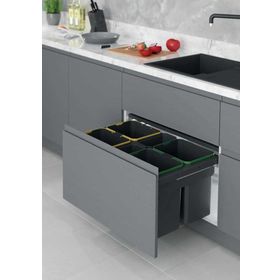 Starax 60 cm Antrasit 16+12+12+1 lt Frenli Kapağa Monte Çöp Kovası