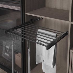 Starax 80 cm Antrasit Plastik Kapaklı Teleskopik Raylı Pantolonluk