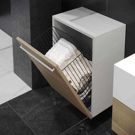 Starax 8014 Kapağa Monte 45 cm Antrasit Çamaşır Sepeti