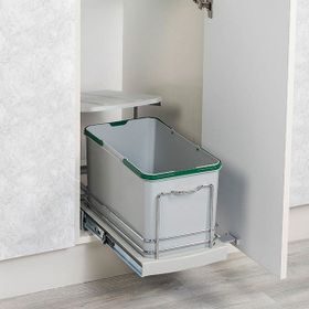 Starax Gri Teleskopik Raylı Plastik Gövde 16 lt Çöp Kovası