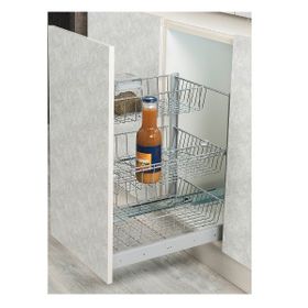 Starax S-2123-C 45 cm Frenli 3 Sepetli Tezgahaltı Şişelik