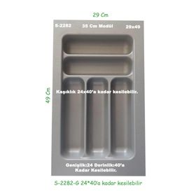 Starax S-2282-G Gri 29x49 cm Plastik Kaşıklık